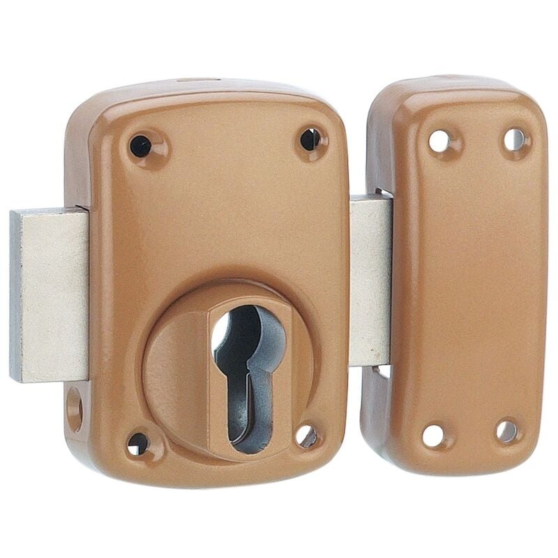 Boitier de verrou en applique capital à cylindre pour porte d'entrée, bronze Thirard