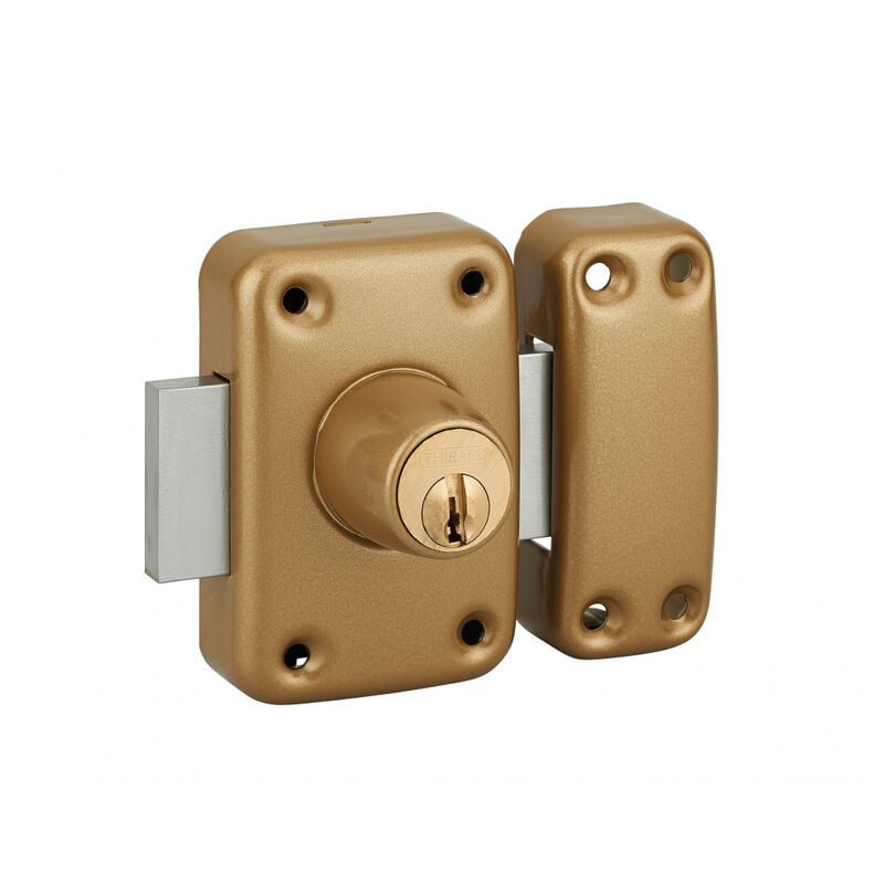 Verrou simple entrée Capital pour porte intérieure, 3 clés, acier, époxy or