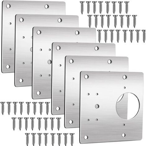 Plaque de RéParation de CharnièRe, Kit de RéParation de CharnièRe de FenêTre de Tiroir de Meubles D'Armoire 9 9 Cm Pour CharnièRes D'Armoire de Cuisine Porte de Placard (6)