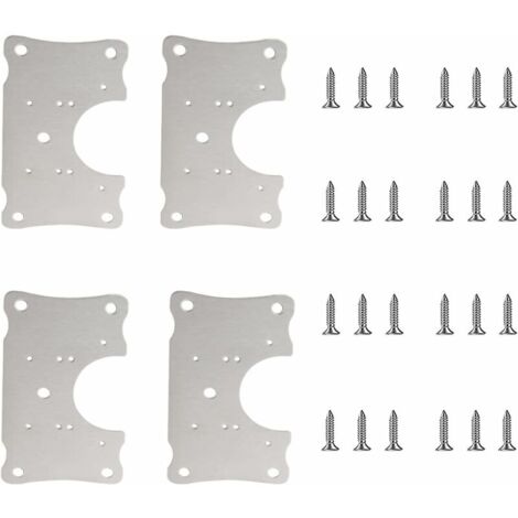 Plaque de Réparation de Charnière Plaque Reparation Charniere Porte en acier Inoxydable Plaque dpour Meubles en Cuisine, Placard 9050mm (4 pièces )