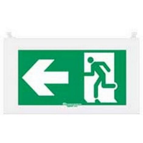 Plaque de signalisation avec picto flèche horizontale de sortie gauche ou droite pour BAES par tranche Arcor LEGRAND 062582