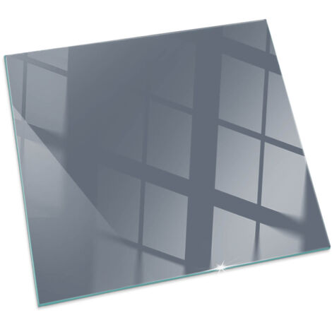 Plaque de sol sous poêle à bois en verre trempé protection thermique du plancher Couleur Bleu foncé Carrée 50x50 cm