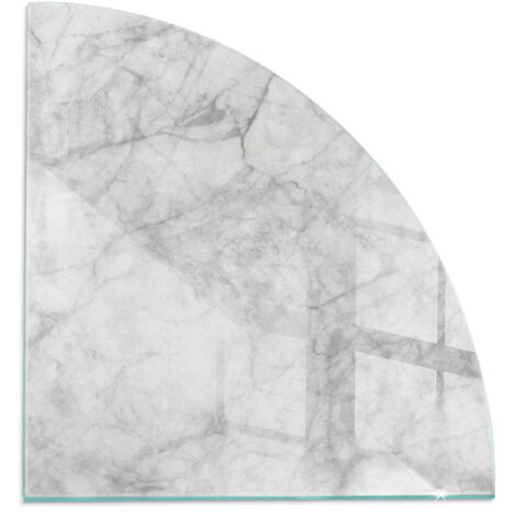 Plaque de sol sous poêle à bois en verre trempé protection thermique du plancher Motif structure marbrée 1/4 100x100 cm