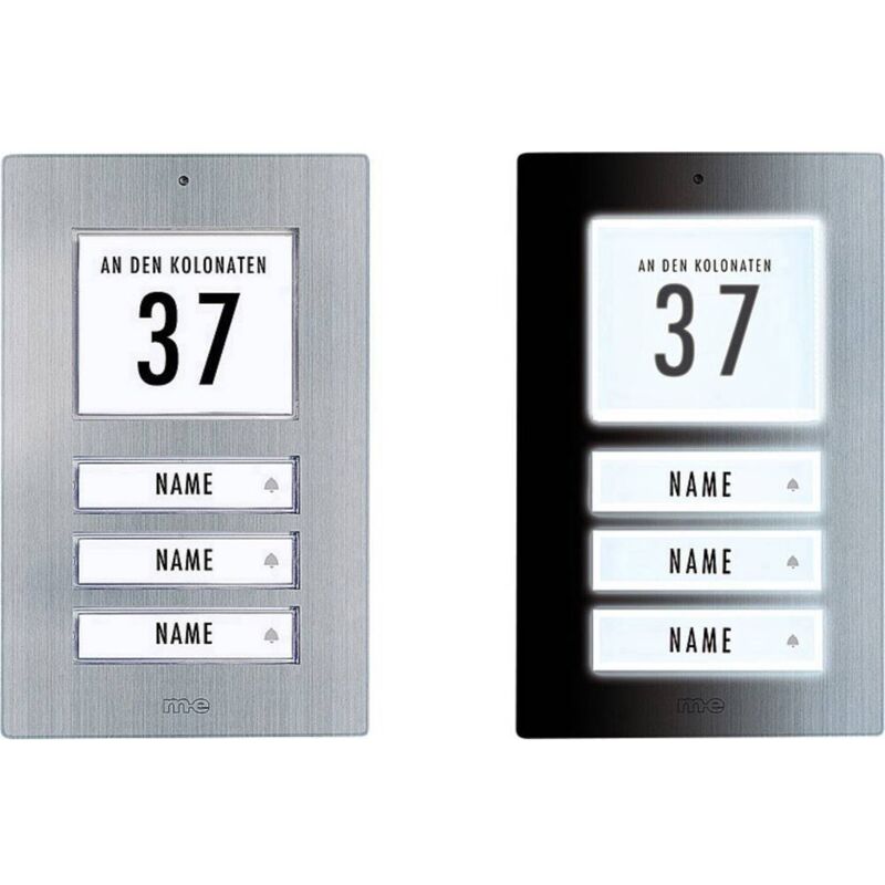 M-e Modern-electronics - Plaque de sonnette 3 foyers 41067 acier inoxydable 12 V/1 a