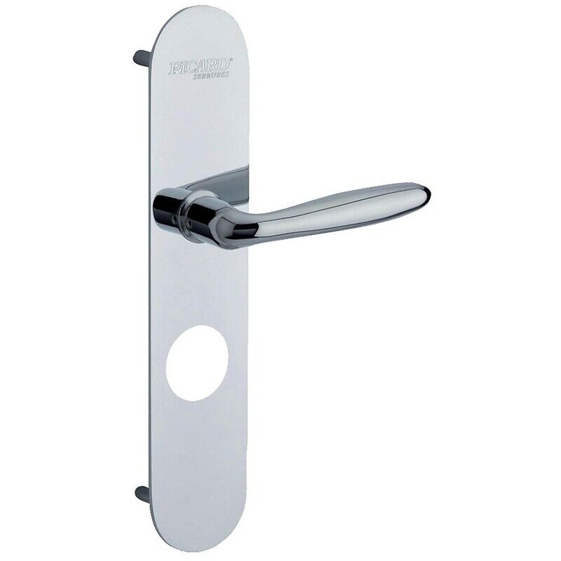 Picard - Plaque de tirage palière pour serrure perçage pour protecteur Ermétis finition chromé