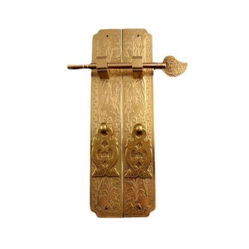 Lntyq - Plaque de traction de porte chinoise, longue durée de vie, motif botanique, poignées de meubles en laiton chinois, installation simple pour