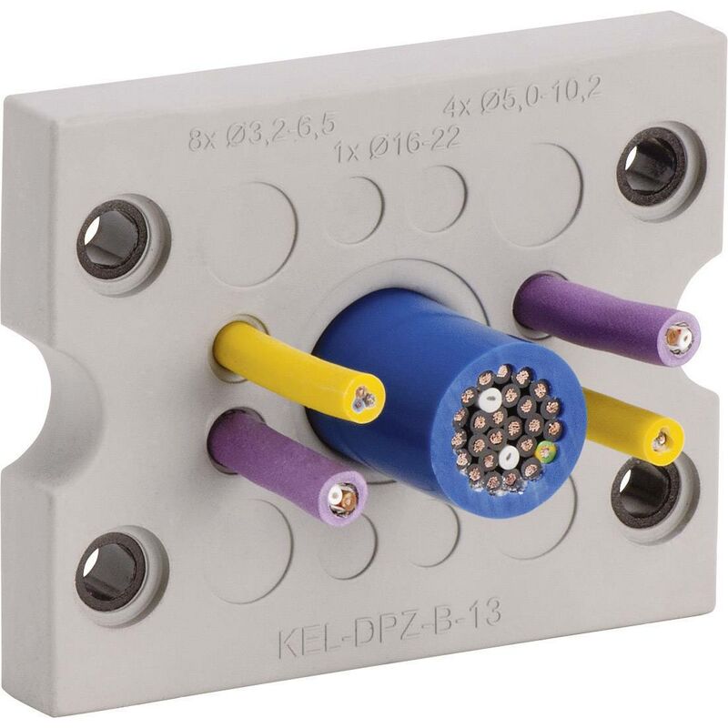 Plaque de traversée de câble Icotek KEL-DPZ-B17 43796 ø max. des bornes 16.2 mm Polyamide, Elastomère gris 1 pc(s) W96627