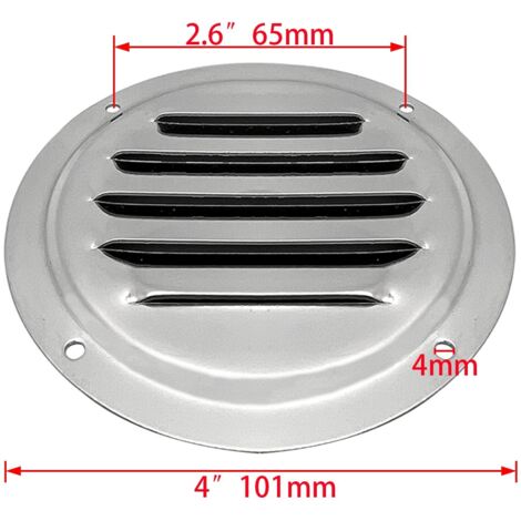 Plaque de ventilation en acier inoxydable, sortie d'air, quincaillerie marine et accessoires de yacht, 4 pouces/5 pouces, 5 pouces - 125 mm.