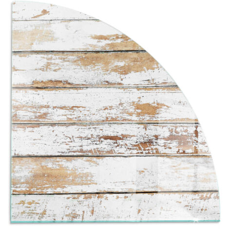 Plaque décorative de protection avec impression graphique en verre trempé sous cheminée Planche de bois abîmée 1/4 100x100 cm
