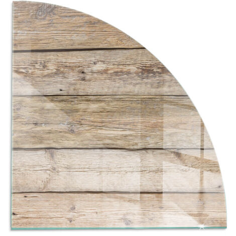 Plaque décorative de protection avec impression sous cheminée pour salon Planches en bois naturel 1/4 100x100 cm