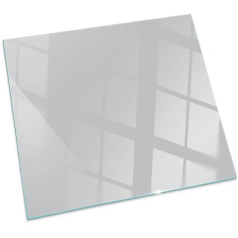 Plaque décorative de sol avec impression sous cheminée protection et design Couleur Gris Carrée 60x60 cm