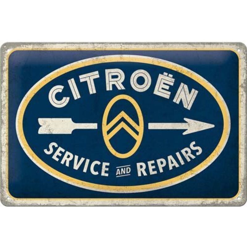 Nostalgic Art - Plaque décorative en métal en relief 30 x 20 cm Citroën - Service