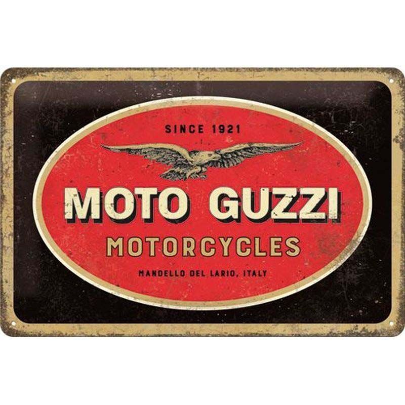 Nostalgic Art - Plaque décorative en métal en relief 30 x 20 cm Moto Guzzi - Logo