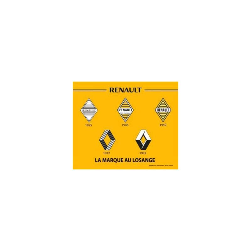 Plaque décorative en métal en relief 30 x 20 cm Renault Logos
