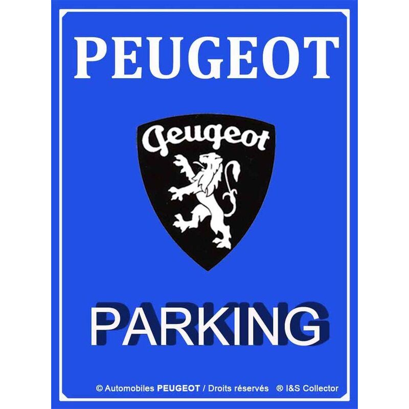 Plaque décorative en métal en relief 40 x 30 cm Peugeot Parking