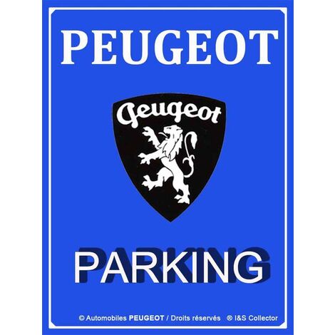 Plaque décorative en métal en relief 40 x 30 cm Peugeot Parking