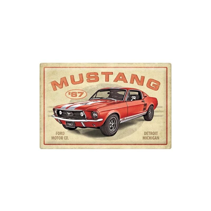 Nostalgic Art - Plaque décorative en métal en relief 40 x 60 cm Ford Mustang gt 1967