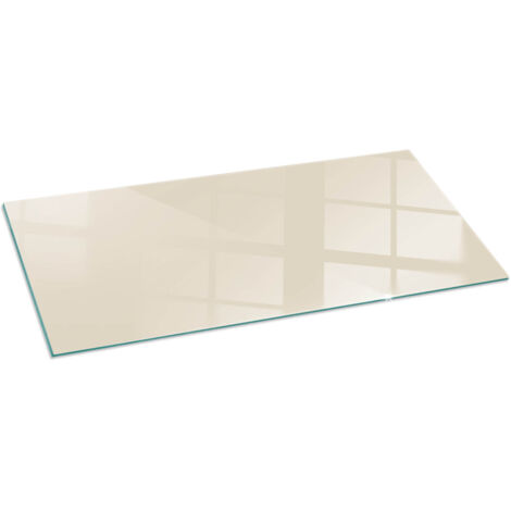 Plaque décorative imprimée pour cheminée protection de sol avec impression décorative Couleur Beige 125x50 cm