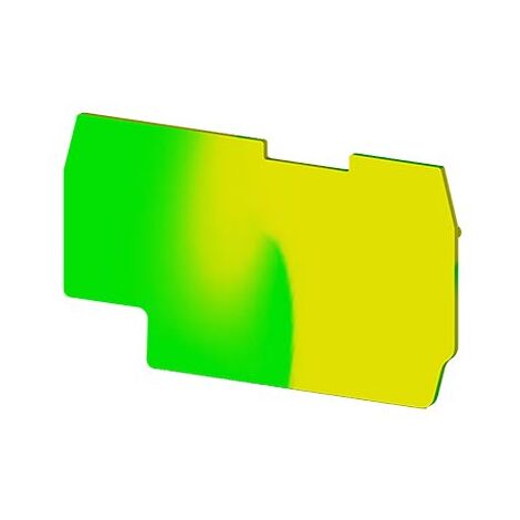 Plaque d'extrémité vert/jaune pour borne à ressort 1,5mm² type PushFit - IMO