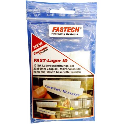 Plaque d'identification auto-agrippante FASTECH® 610-010-Bag à coller blanc 10 pc(s) S28979