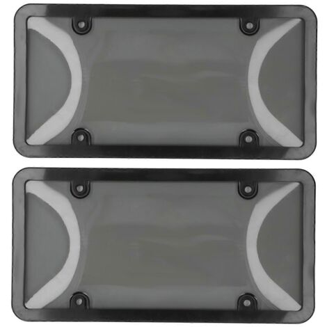 Plaque d'immatriculation cadre set fumé, protection UV résistant extérieur pour voiture camion, couvercle standard ajustement extérieur.