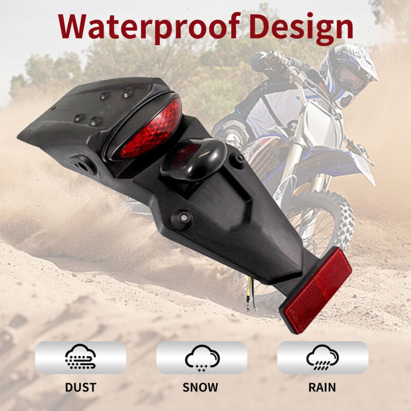 Plaque d'immatriculation de lampe à étape de frein à led arrière Fender de moto