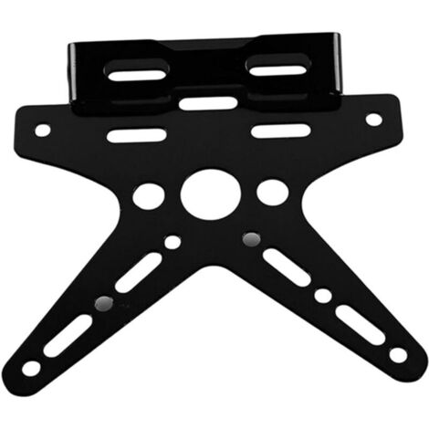 Plaque d'immatriculation de moto, support de plaque d'immatriculation pliable réglable de feu arrière en alliage d'aluminium pour véhicule électrique Accessoires de modification de moto （noir）