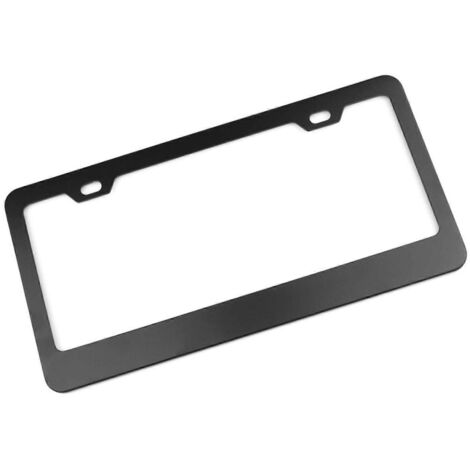Plaque d'immatriculation en acier inoxydable noir, étanche, antirouille, universelle pour la plupart des automobiles, cadre de plaque de voiture.