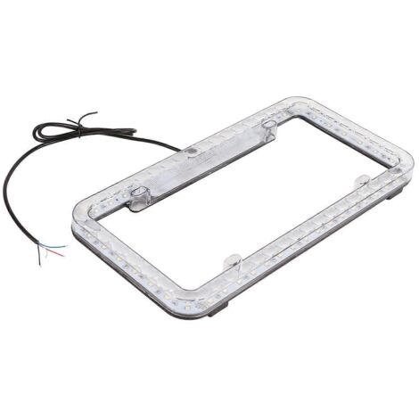 Plaque d'immatriculation LED 6W 12V 31,5x16,5x2cm - Support universel pour voiture, cadre lumineux pour plaque avec support, éclairage de plaque d'immatriculation blanc.