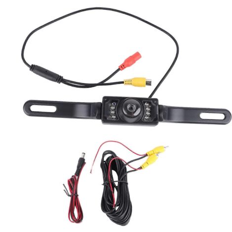 Plaque d'immatriculation longue avec caméra HD vision nocturne 8 LEDs infrarouge étanche pour voiture recul caméra de recul
