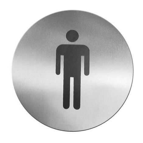 Plaque d'information autocollante pour portes de toilettes hommes, diamètre 75 mm