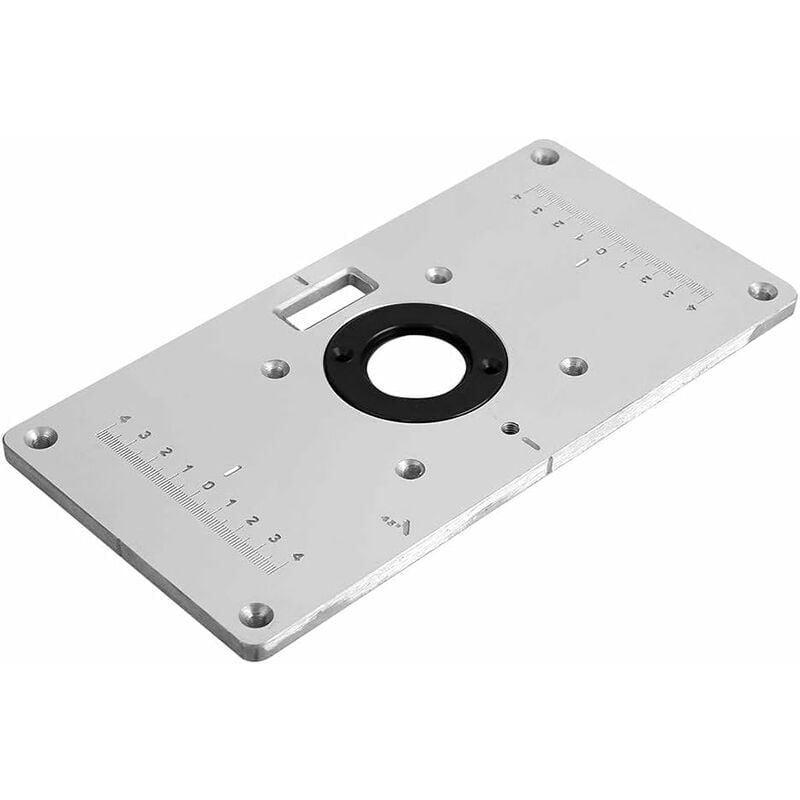 Forehill - Plaque d'insertion de table de routeur en aluminium avec 4 anneaux et vis pour bancs de travail du bois 235 120 8mm