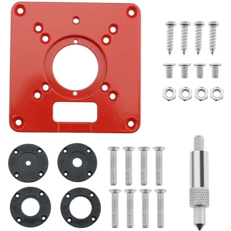 Sjqka - Plaque d'insertion de table de toupie en alliage d'aluminium compatible avec machine à découper Makita - 120 x 120 x 8 mm