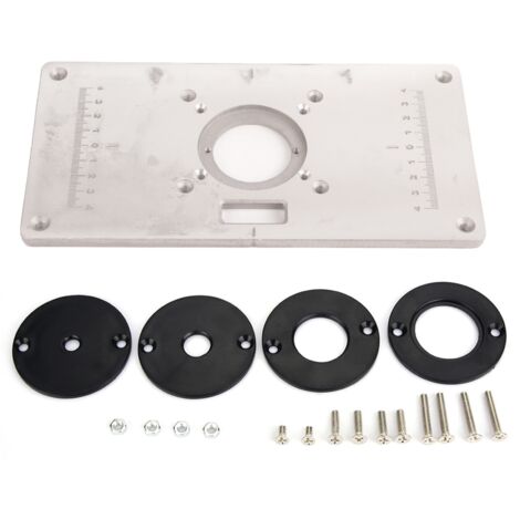 Plaque d'insertion en aluminium 235x120mm pour table de défonceuse avec anneau de réglage
