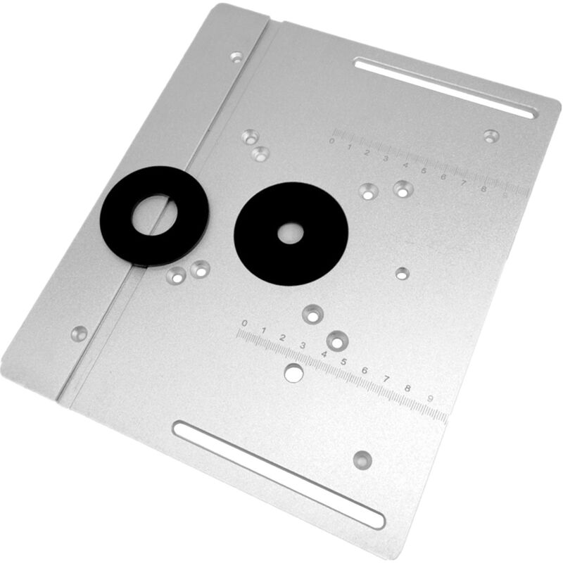 Plaque d'insertion pour table de toupie 2 en 1, plateau rabattable en alliage d'aluminium pour établi de menuiserie, fraiseuse, défonceuse, argent