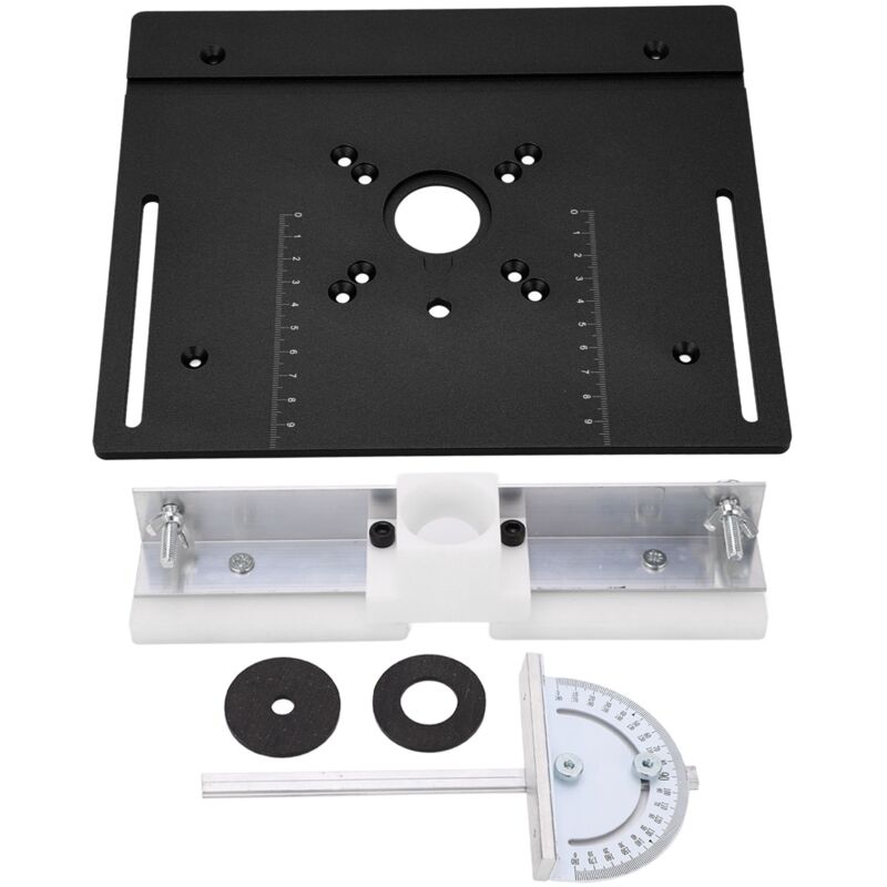 Plaque d'Insertion/Métal pour Table de Défonceuse Rabattable - Adaptable sur Scie sur Table，noir