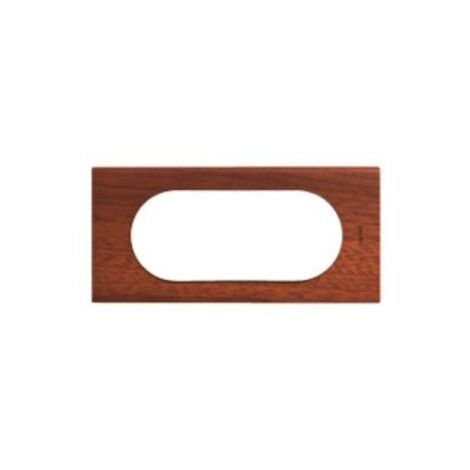 Plaque double 4/5 modules bois acajou horizontale ou verticale finition "Les matieres" CELIANE LEGRAND 069225