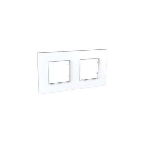 Plaque double blanc polaire 2 postes entraxe 71mm horizontale ICÔNE ALTIRA SCHNEIDER ELECTRIC ALB44812