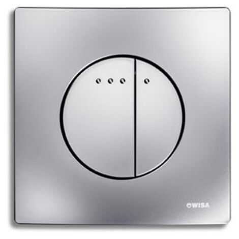 Plaque double touche frontale Quadro Enyo en ABS chromé mat, pour wc suspendu