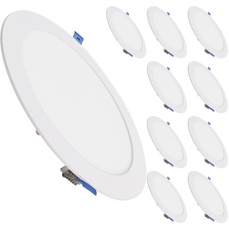 Led Atomant Sl - Panneau led Downlight Circulaire Plate 20W 1800LM Coupe 200mm Blanc Neutre 4500K - Lot de 10 u.