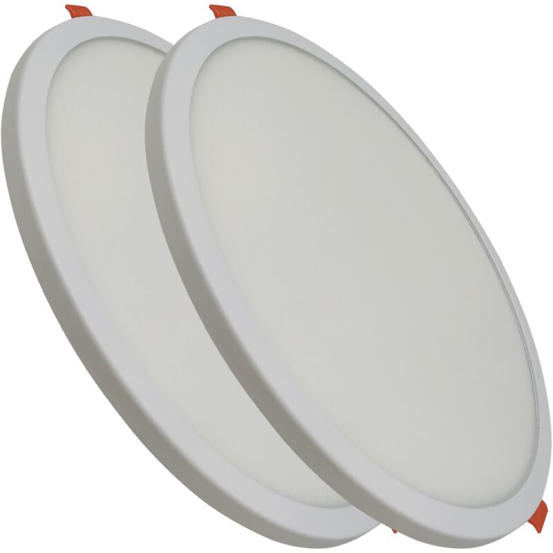 Led Atomant Sl - Plaque Downlight led Circulaire Plana 20W 1800LM Coupe Réglable 50-180mm Blanc Chaud 3000K - Lot de 2 u.