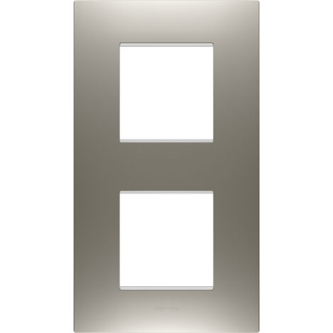 PLAQUE EGO 2+2P V ACIER GEWISS GW16024ST