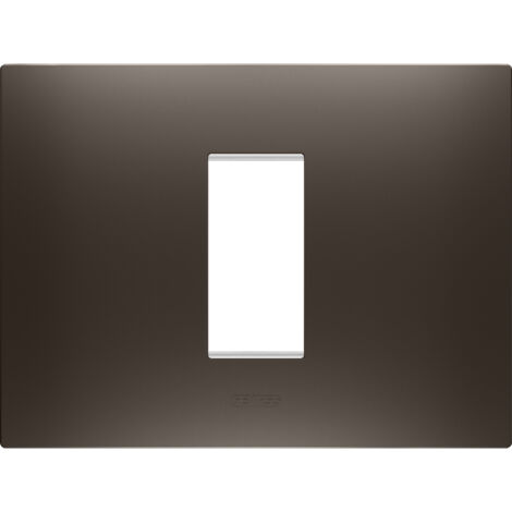 PLAQUE EGO RECT. 1P TEINTE MARRON GEWISS GW16001BS