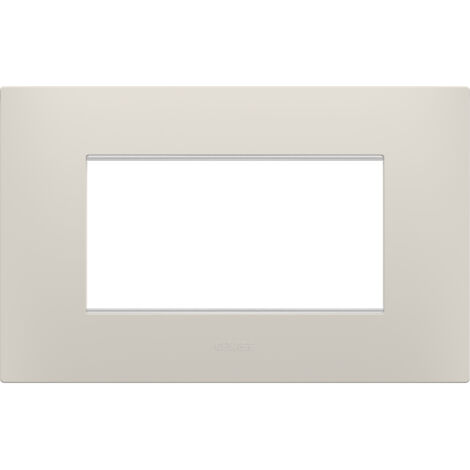 PLAQUE EGO RECT. 4P BEIGE NATUREL GEWISS GW16004NB