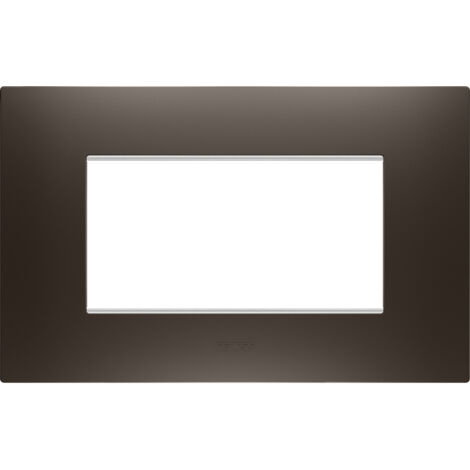 PLAQUE EGO RECT. 4P TEINTE MARRON GEWISS GW16004BS