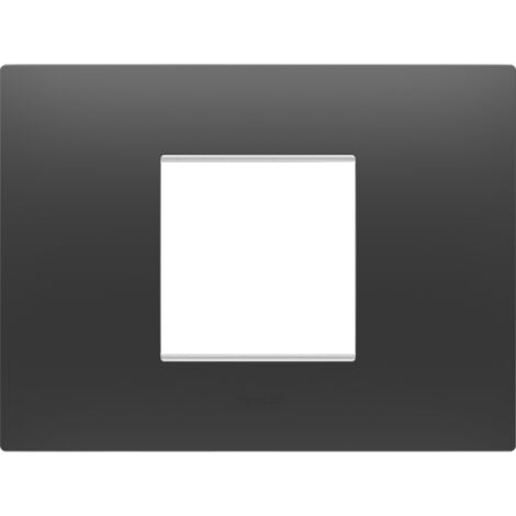 PLAQUE EGO RECTANGULAIRE 2P NOIR GEWISS GW16002DB