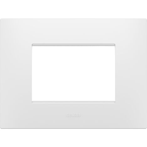 PLAQUE EGO RECTANGULAIRE 3P BLANC SATIN GEWISS GW16003PW