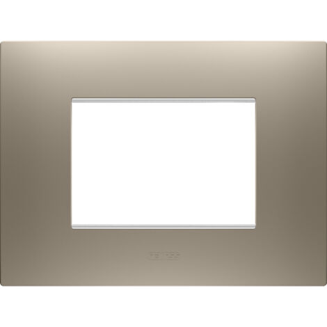PLAQUE EGO RECTANGULAIRE 3P BRONZE CLAIR GEWISS GW16003BR