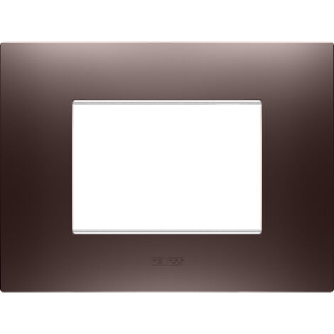 PLAQUE EGO RECTANGULAIRE 3P CUIVRE GEWISS GW16003CP
