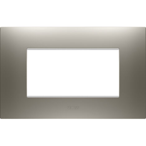 PLAQUE EGO RECTANGULAIRE 4P ACIER GEWISS GW16004ST